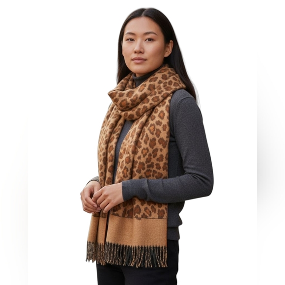 The Specialty House Cheetah Print Super Soft Cashmere Feel Scarf - Picture 7 of 7